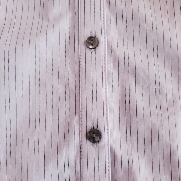 1046 * Attention Striped Button Down Long Sleeve Purple Size S NWT - Picture 5 of 9